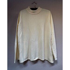 Bonmarche Womens Acrylic Supersoft Mock Neck Knit Pullover Sweater Large Cream